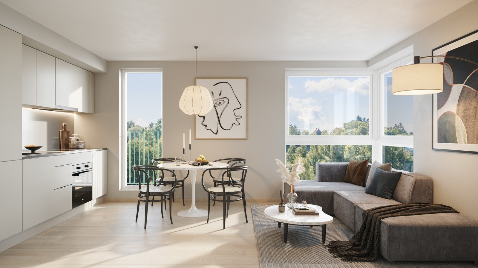 Kjøkken levers i mengde som vist på leilighetsplaner Galleribilde