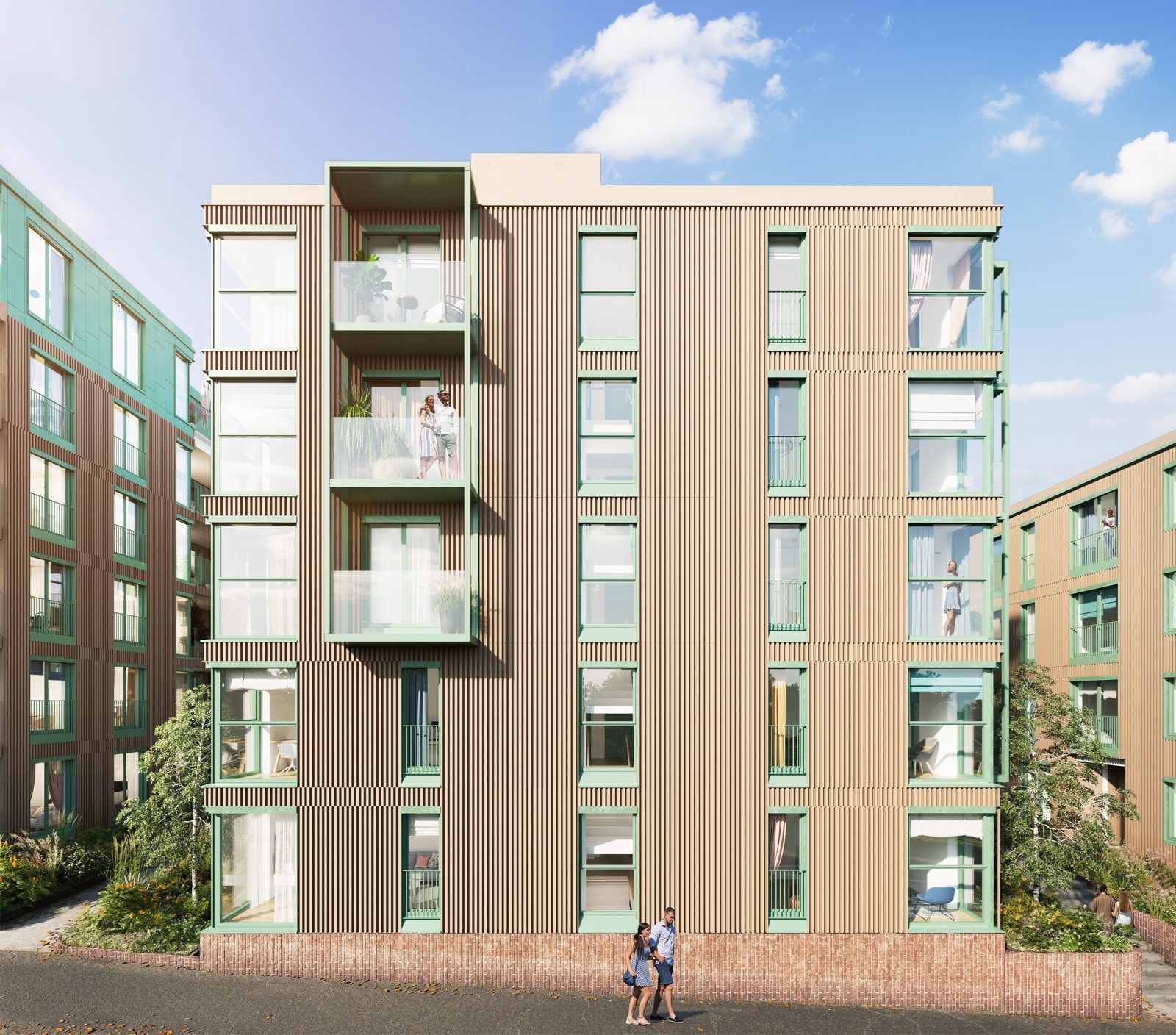 Flere leiligheter får små luftebalkonger eller fransk balkong Galleribilde