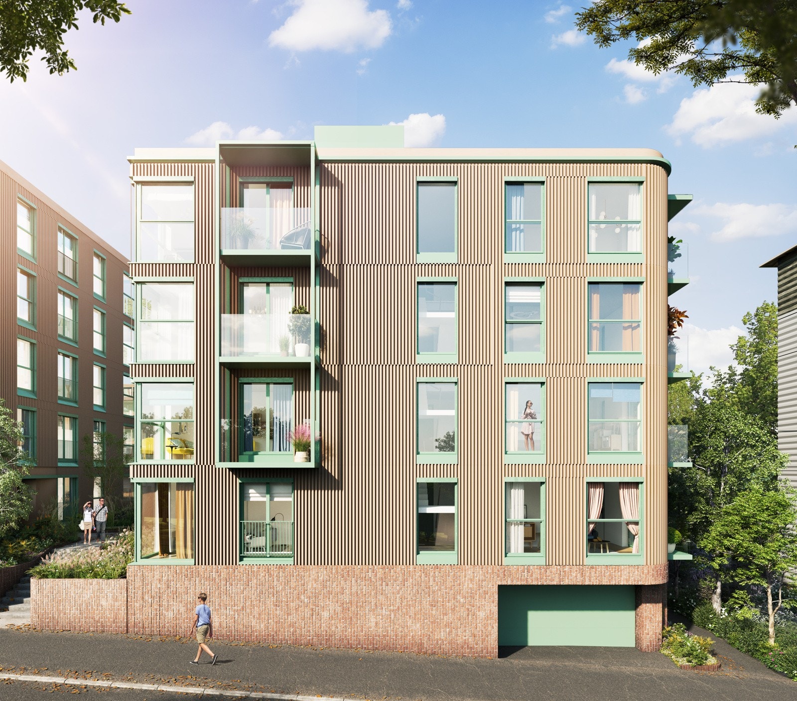 Innkjøring til garasjekjeller under bygg A Galleribilde