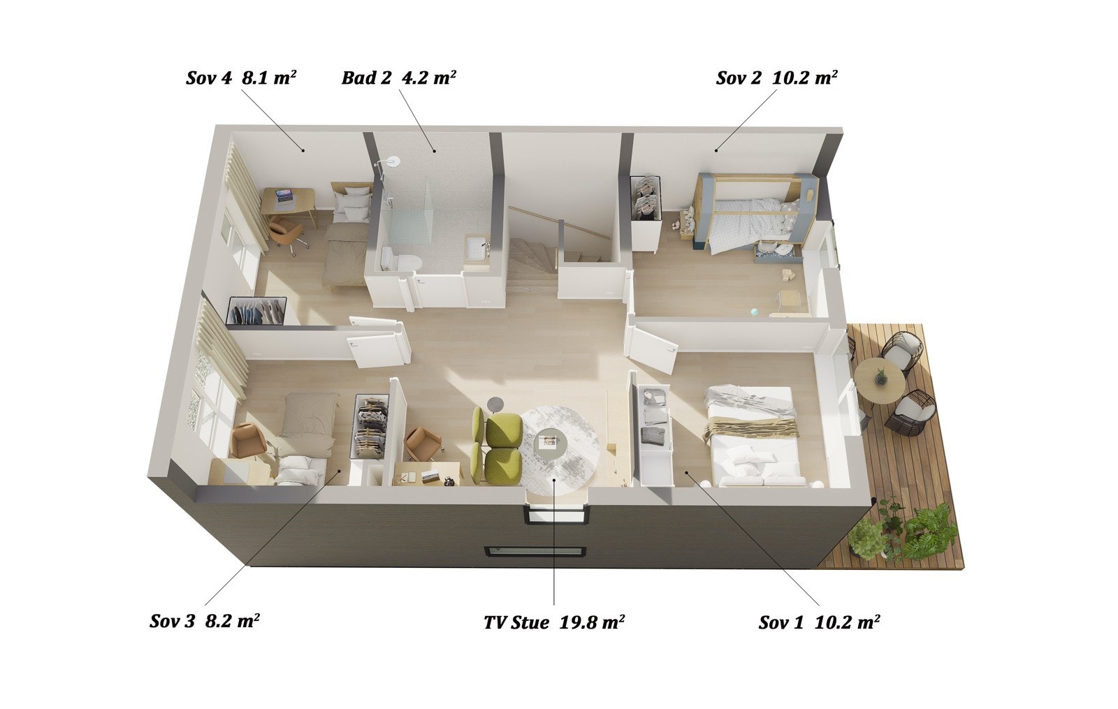 Plantegning andre etasje. Galleribilde