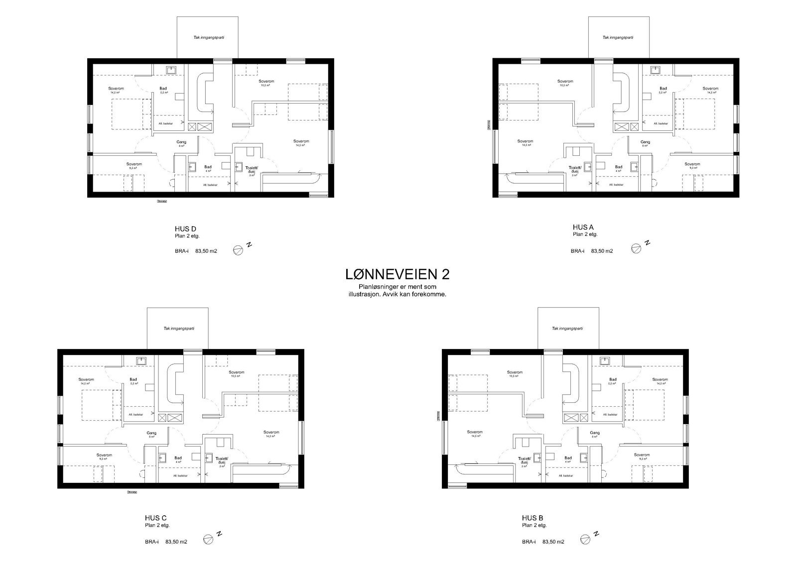 2 etg Alternativ 2 med trapp bak garasjen opp til andre etasje Galleribilde