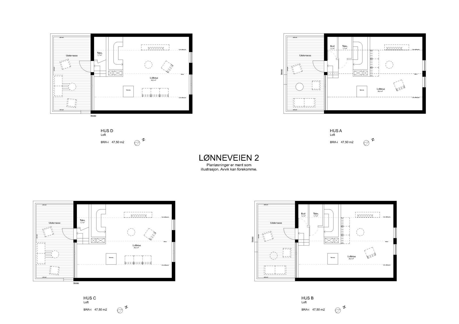 Loft Alternativ 1 uten trapp bak garasje Galleribilde