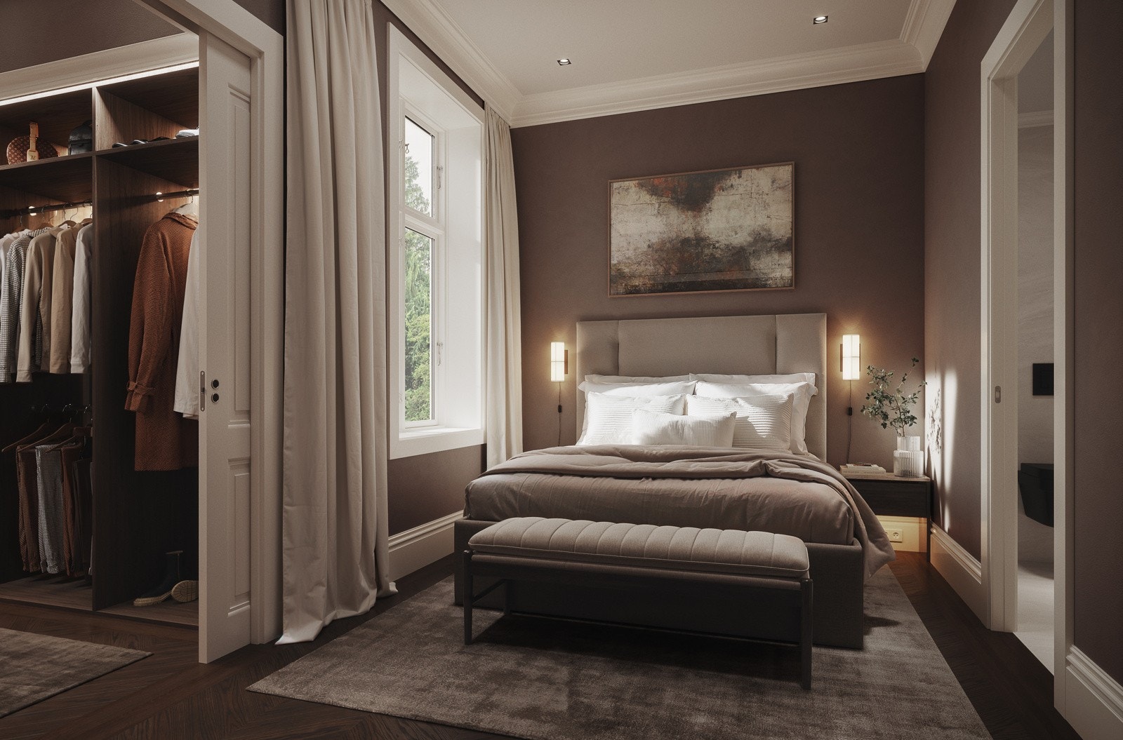 3D Illustrasjon in suite Galleribilde