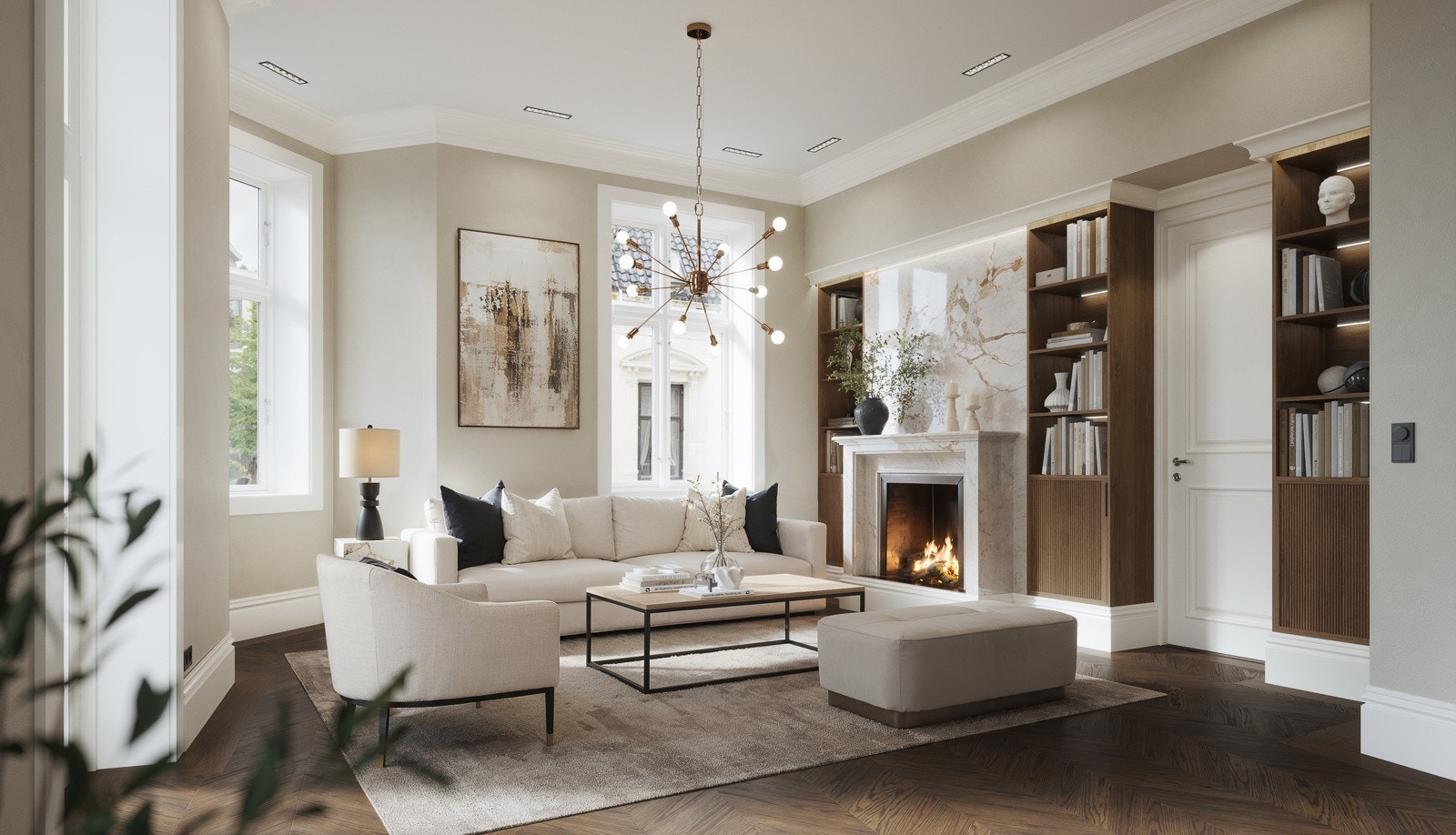 3D Illustrasjon stue Galleribilde