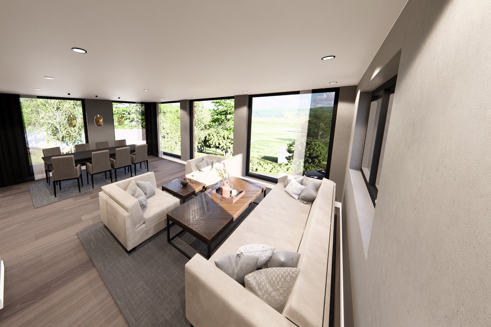 I tillegg til stuen i første etasje får boligen også en romslig og luftig stue på ca. 27 kvm i underetasjen. Illustrasjonsbilde Galleribilde