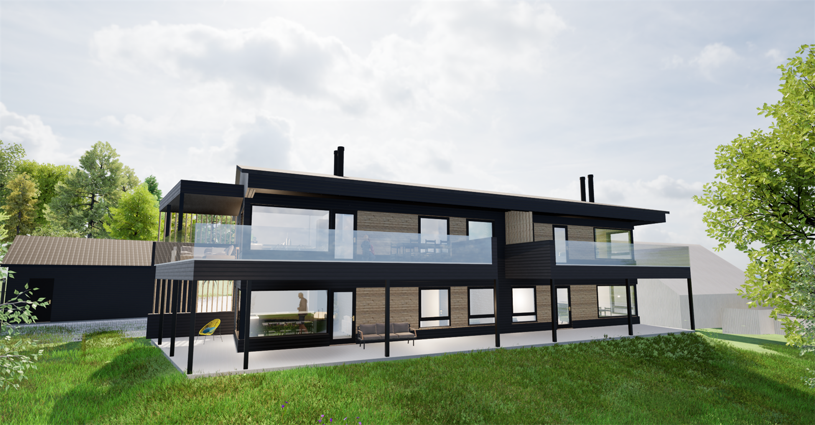 Det blir en moderne og flott fasade Galleribilde