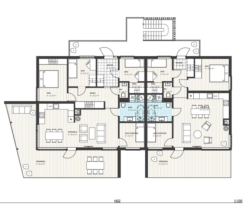 2 etasje består av 2 leiligheter Galleribilde