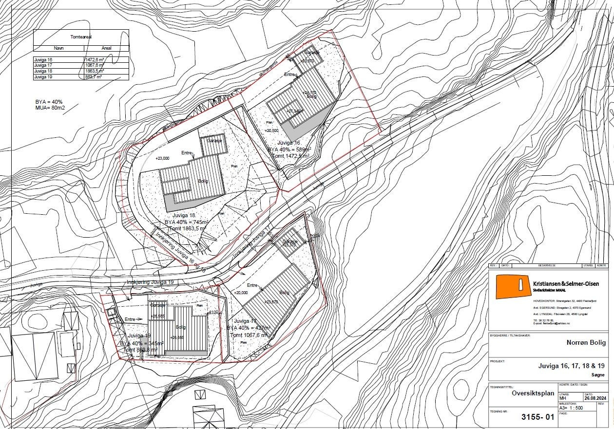 Tomtekart Juviga 16-19 Galleribilde
