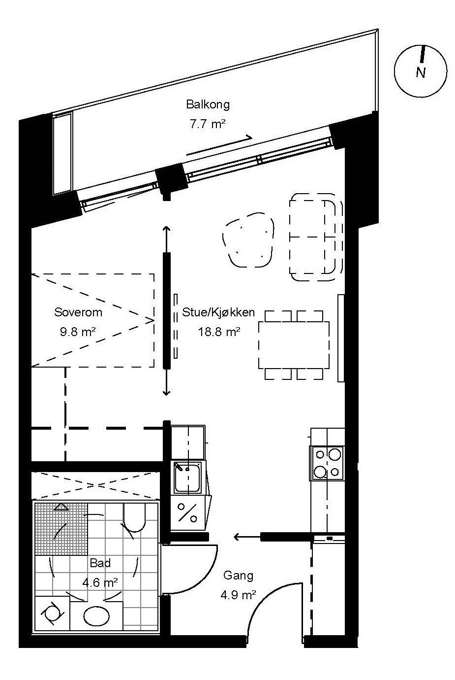 Plantegning leilighet A307 Galleribilde