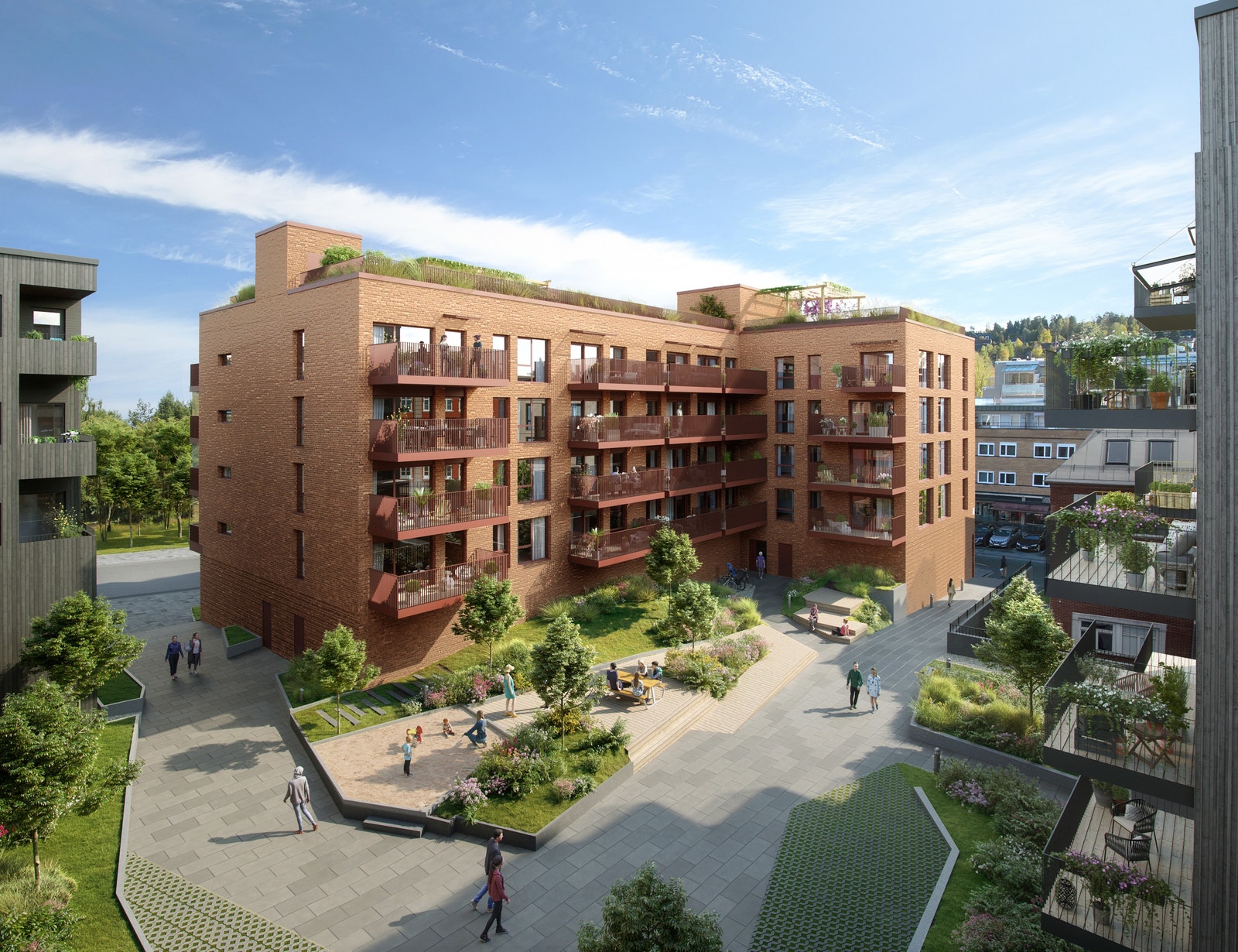 Det blir også en flott bakgård. Kun ment som illustrasjon. Galleribilde