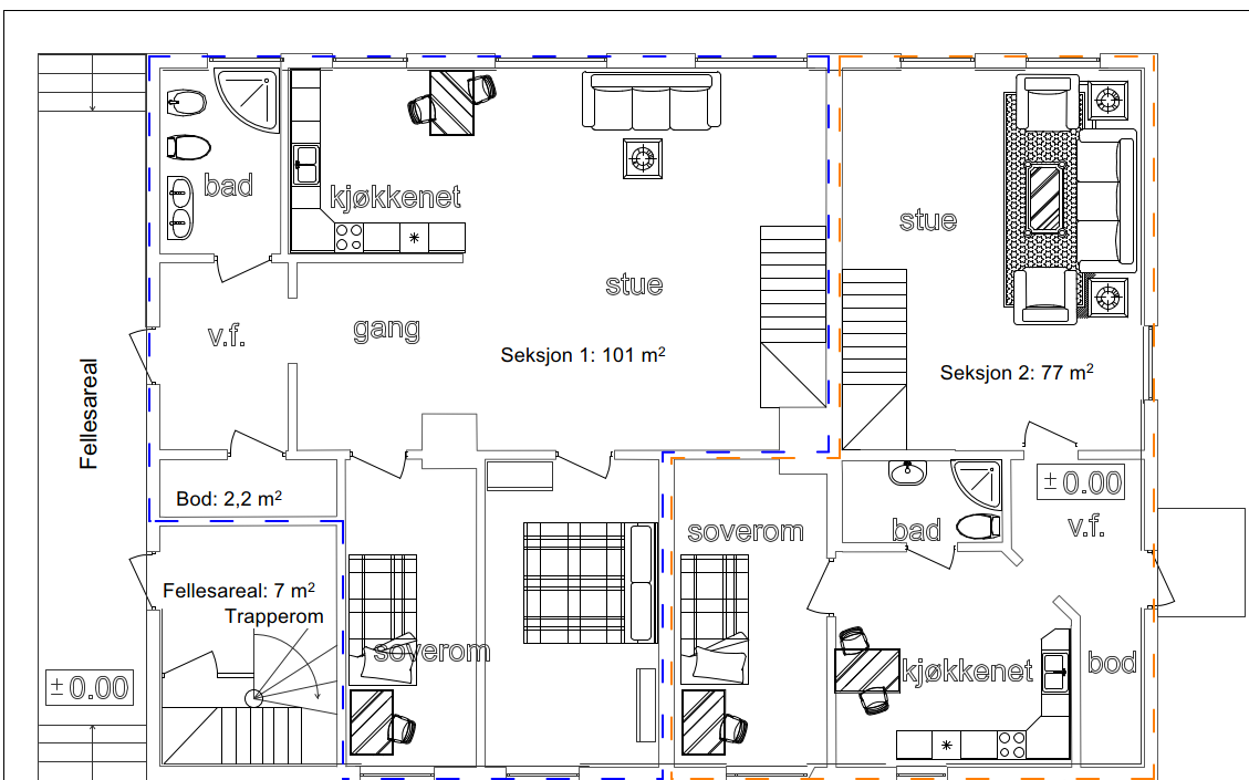 Hovedetasje. Seksjon 2, til høyre Galleribilde