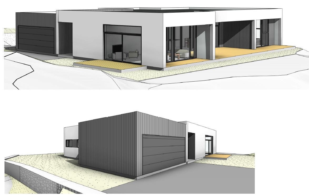 Moderne enebolig med minimalistisk design, store vindusflater og dobbelgarasje. Beliggende i et rolig og attraktivt nabolag. Galleribilde