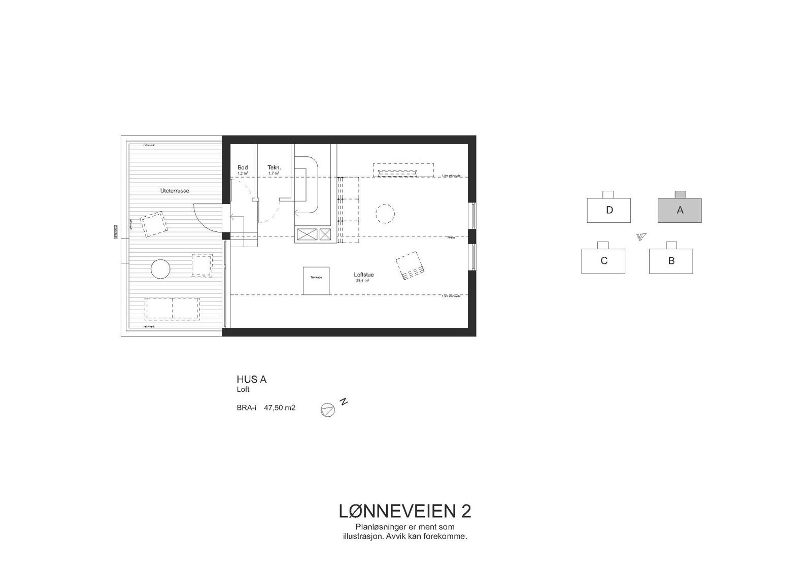 Loft alternativ 2 med praktikantdel Galleribilde