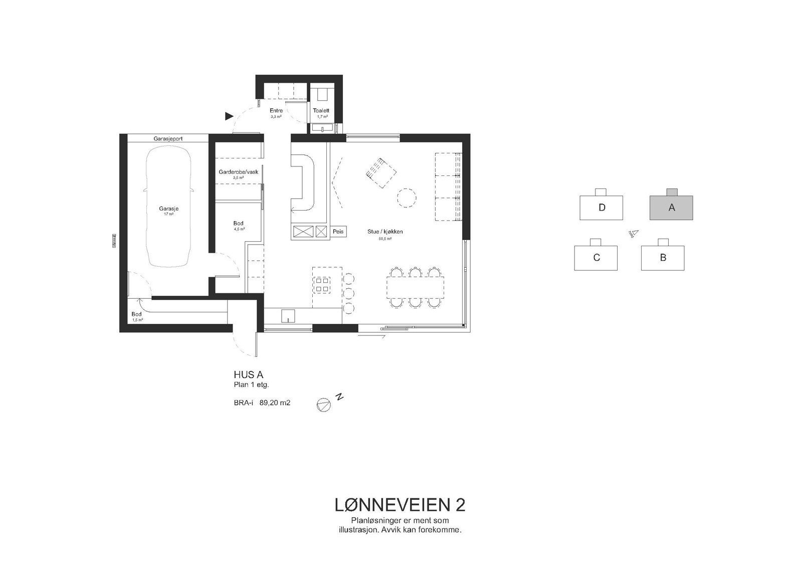 1 etasje alternativ 2 med praktikantdel Galleribilde