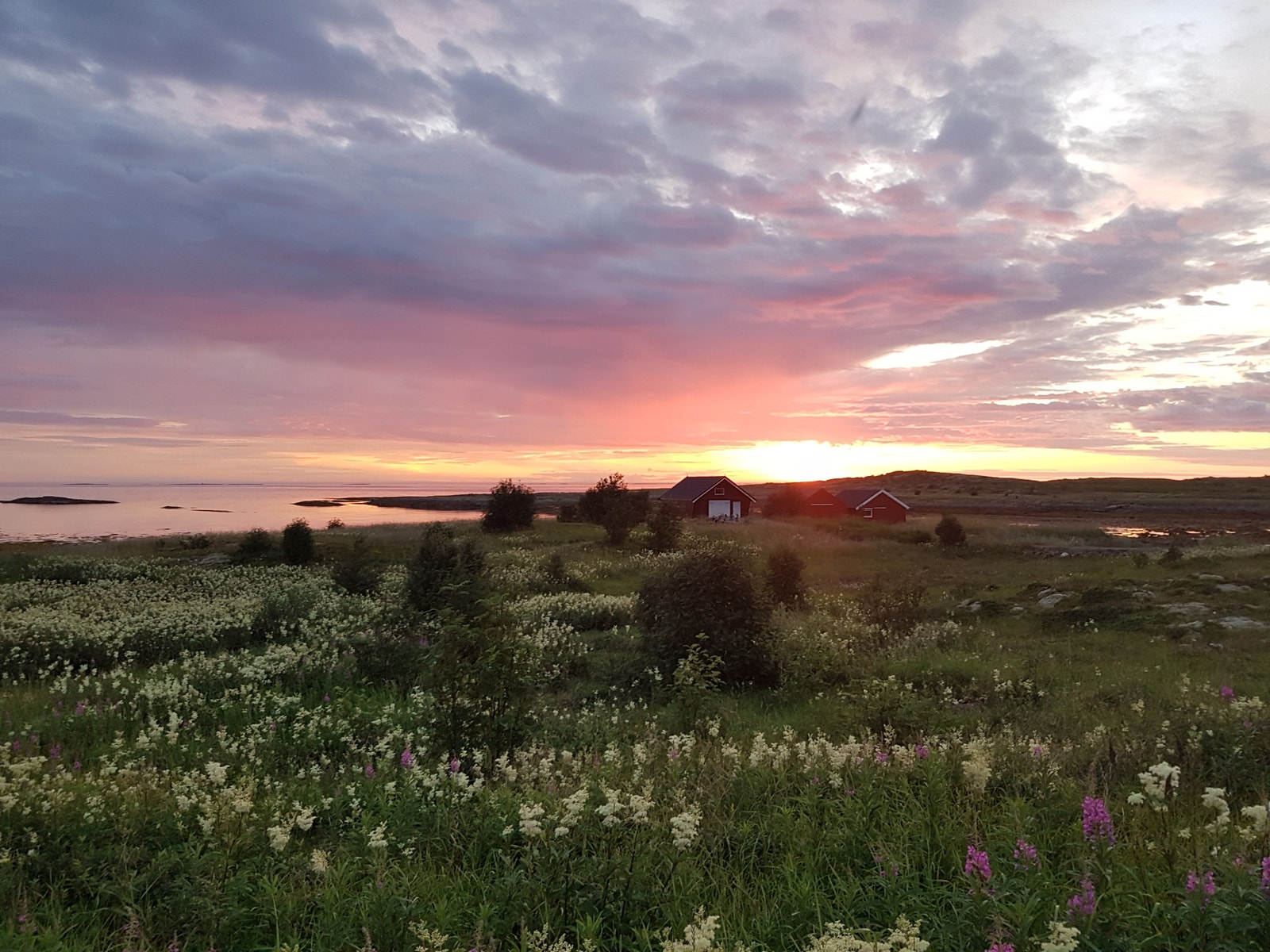 Solnedgang sett fra terrassen Galleribilde