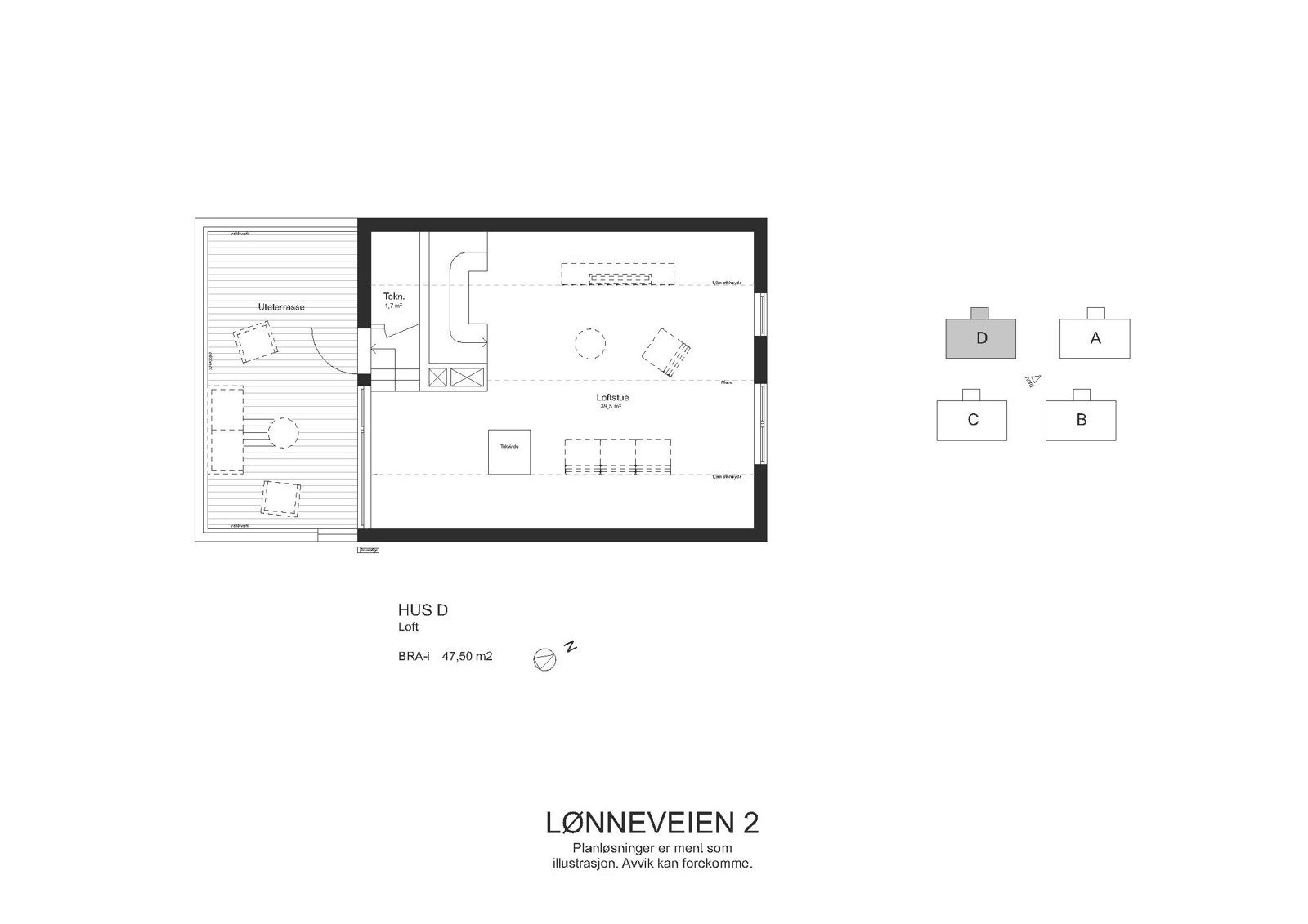 Loft alternativ 2 med pratikantdel Galleribilde