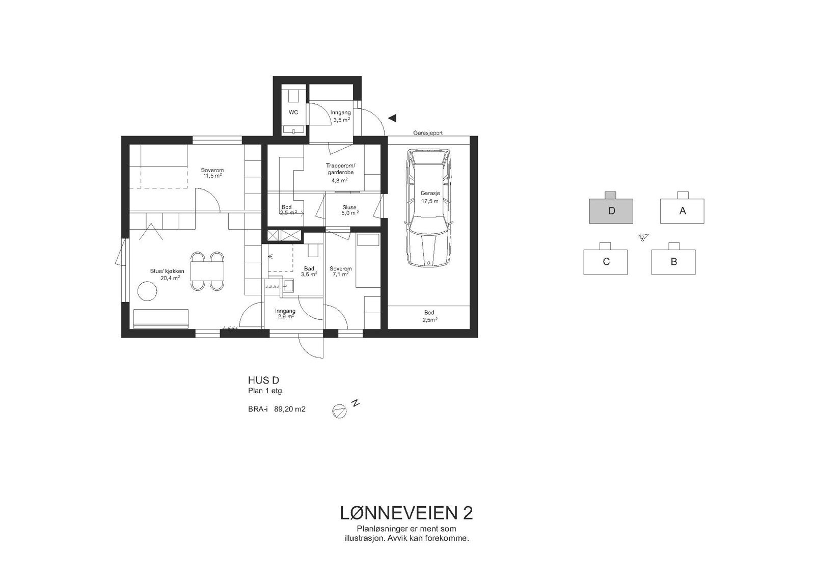 1 etg alternativ 3 med 3 roms leilighet Galleribilde