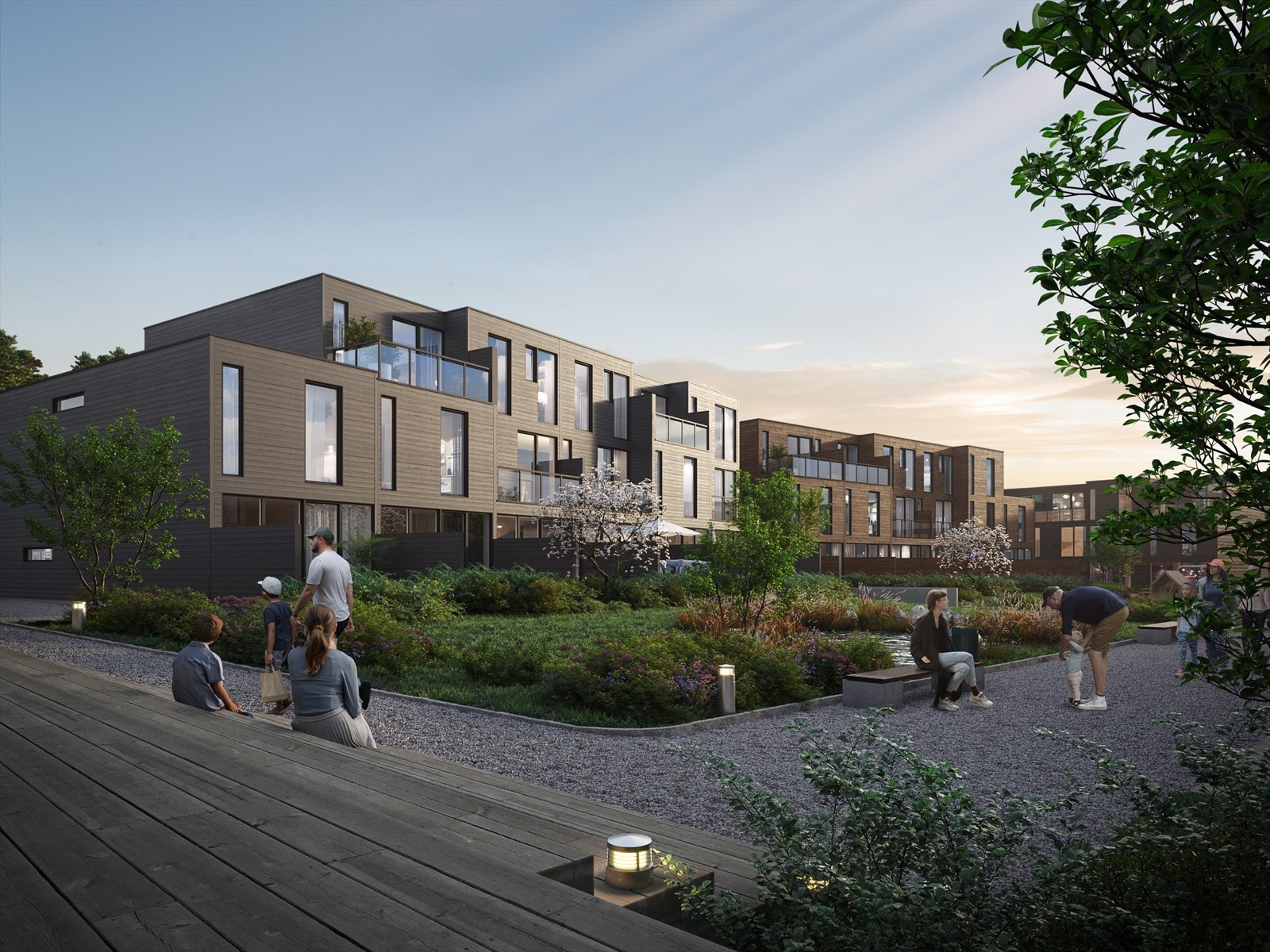 Med nærliggende natur- og grøntområder og direkte tilknytning til en rekke fasiliteter og servicetilbud, er Gystadmarka et optimalt område for et trygt, aktivt og sosialt liv. Galleribilde