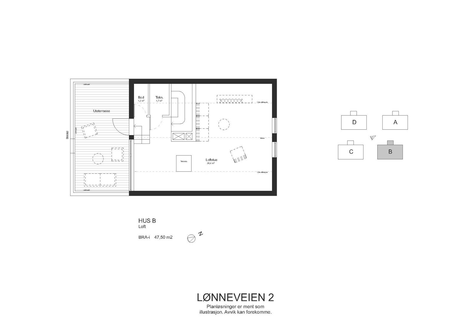 Loft alternativ 1 uten utleie Galleribilde