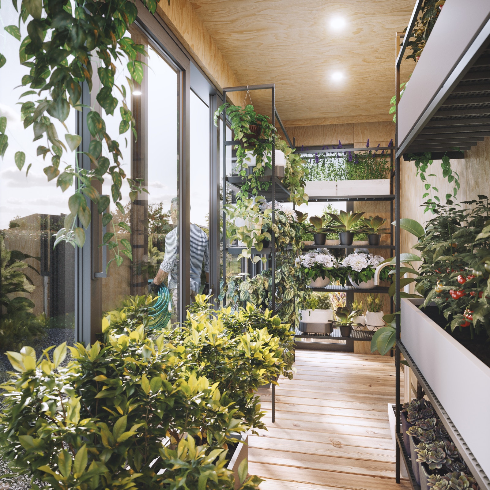 3D-illustrasjon interiør, parsellhytte Galleribilde