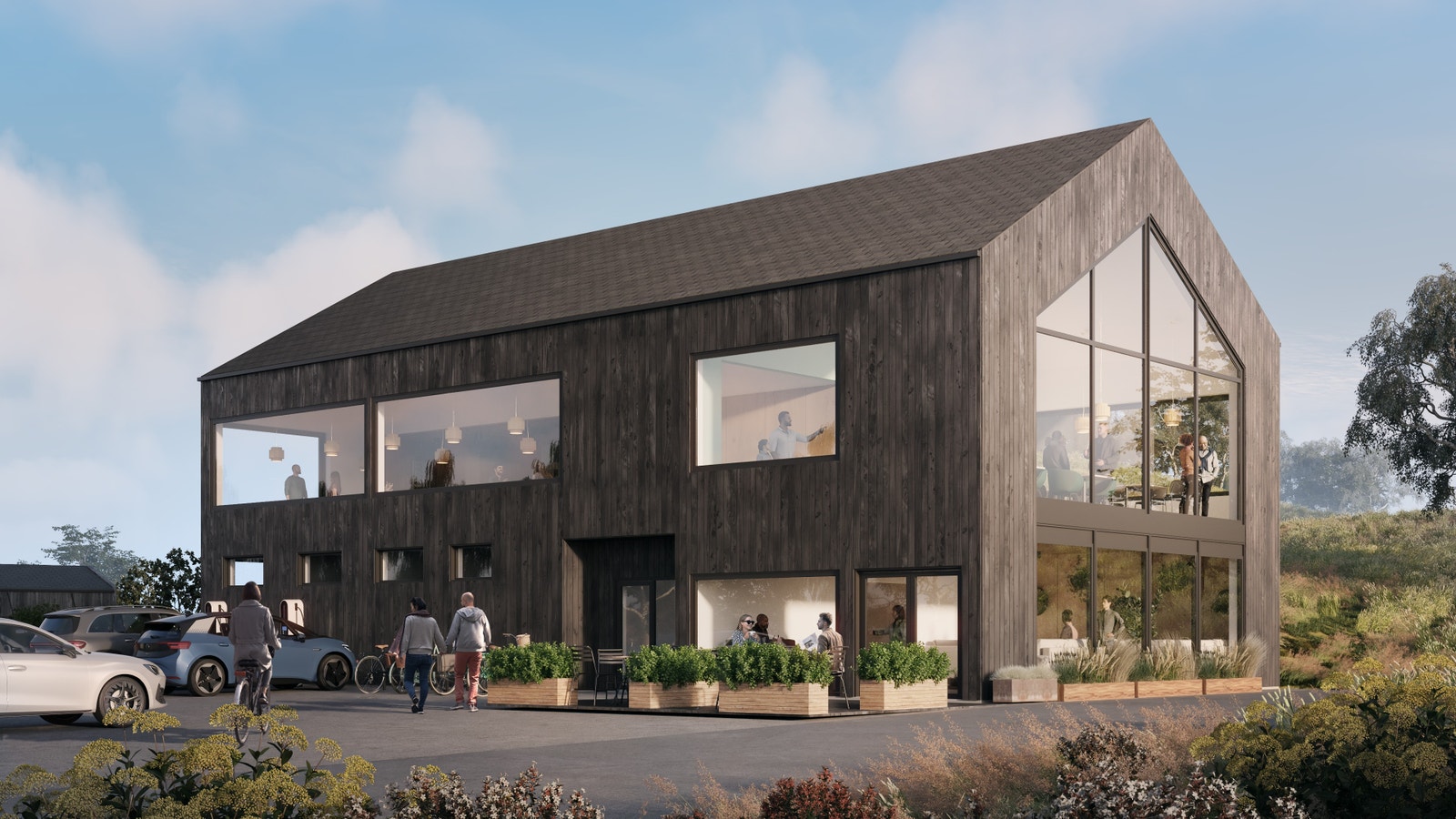 3D-illustrasjon felleshus Galleribilde