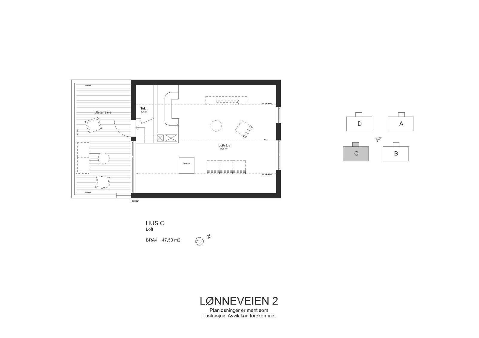 Loft alternativ 1 uten utleie Galleribilde