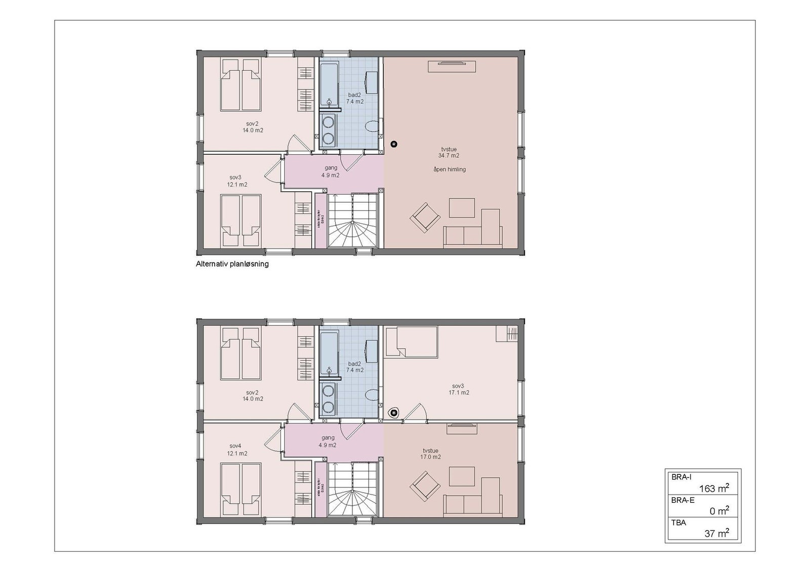 Enebolig 2. etasje med alternativ planløsning Galleribilde