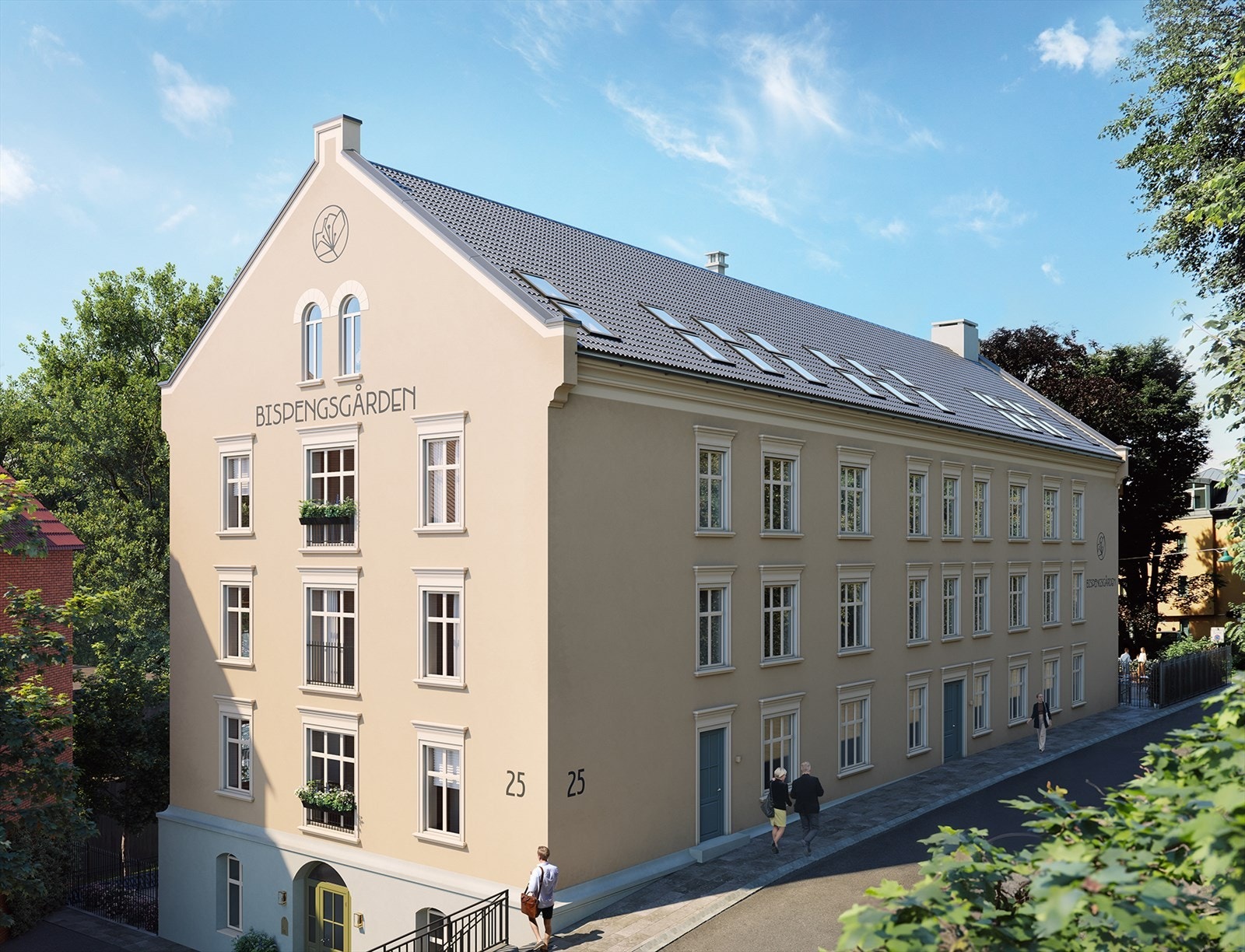 Bispengsgården blir 28 sentrumsleiligheter med karakter,
omkranset av levende byhistorie og plassert i et historisk
område godt beskrevet allerede fra middelalderen. Etter totalrenovering vil de attraktive byleiligheter skape ny beboelse og historie. Galleribilde