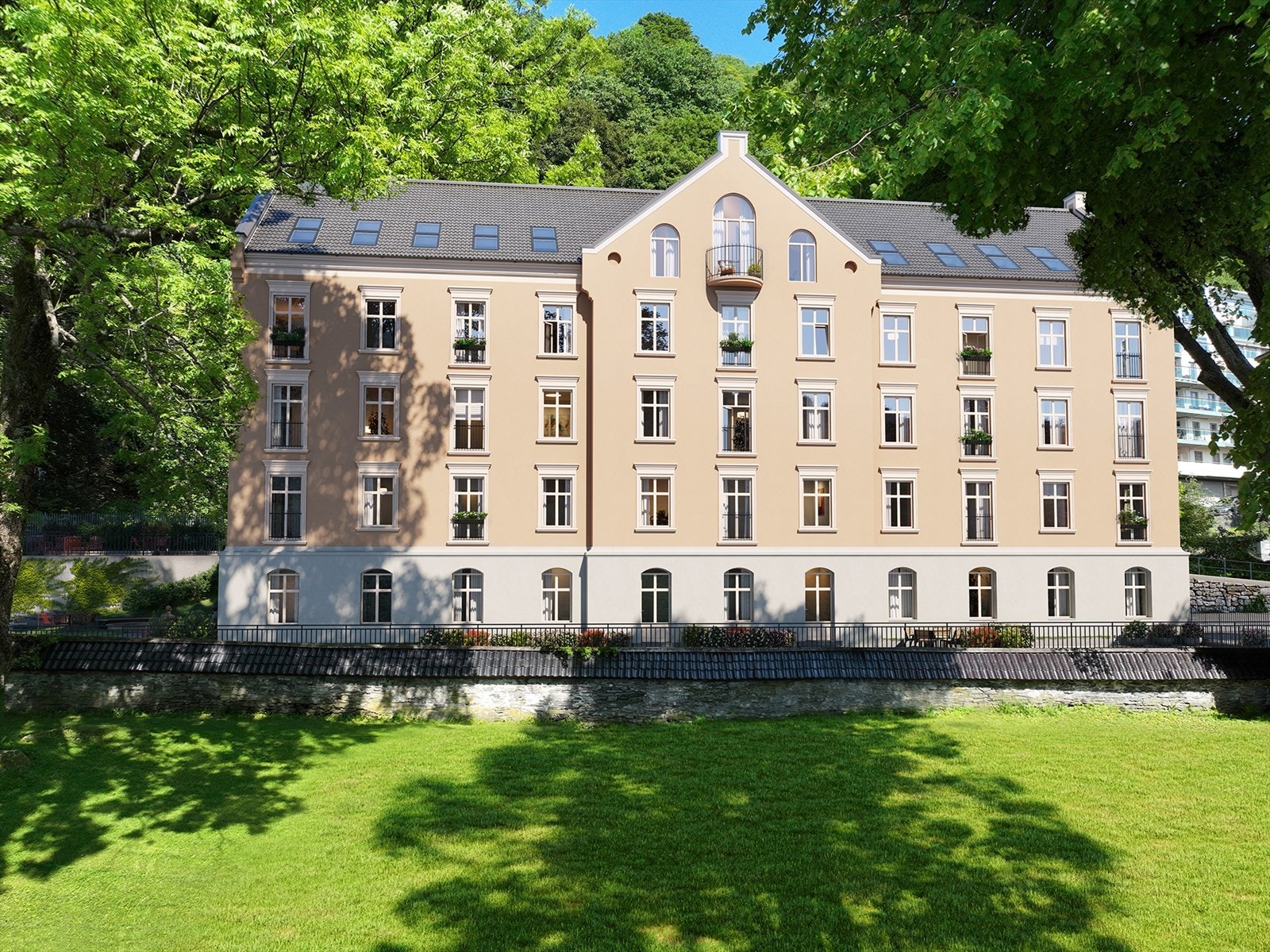 I ny prakt skal gamle Bispengsgården igjen skinne i bakken bak Domkirken og Katedralskolen. Bispengsgården blir sentrumsleiligheter med karakter, omkranset av levende byhistorie og plassert i et historisk område godt beskrevet allerede fra middelalderen Galleribilde