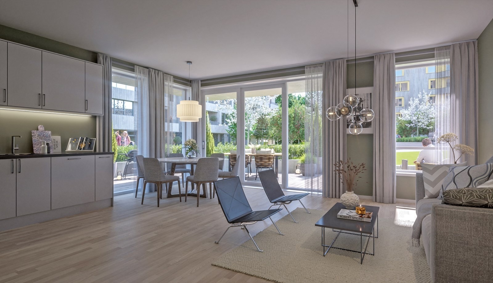 3D illustrasjon av leilighet 101 (solgt) Galleribilde