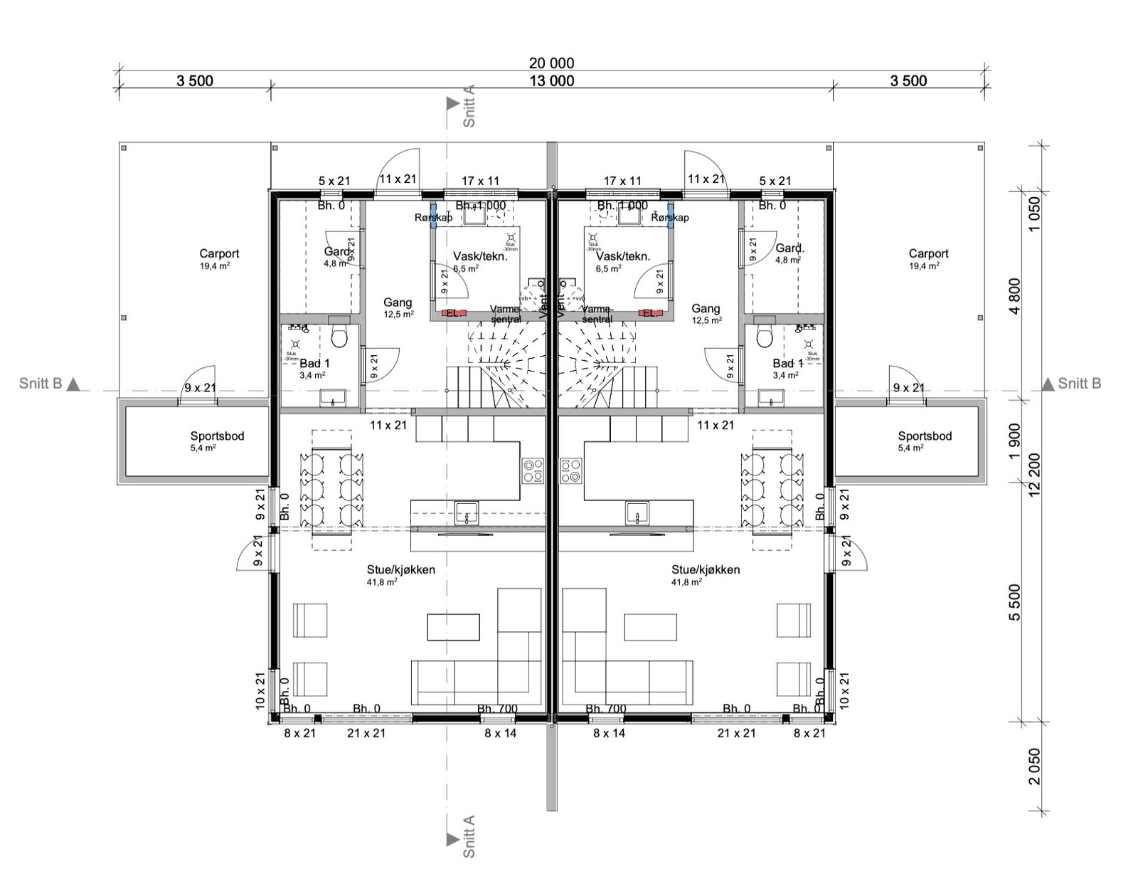 Plantegning 1.etasje. Galleribilde