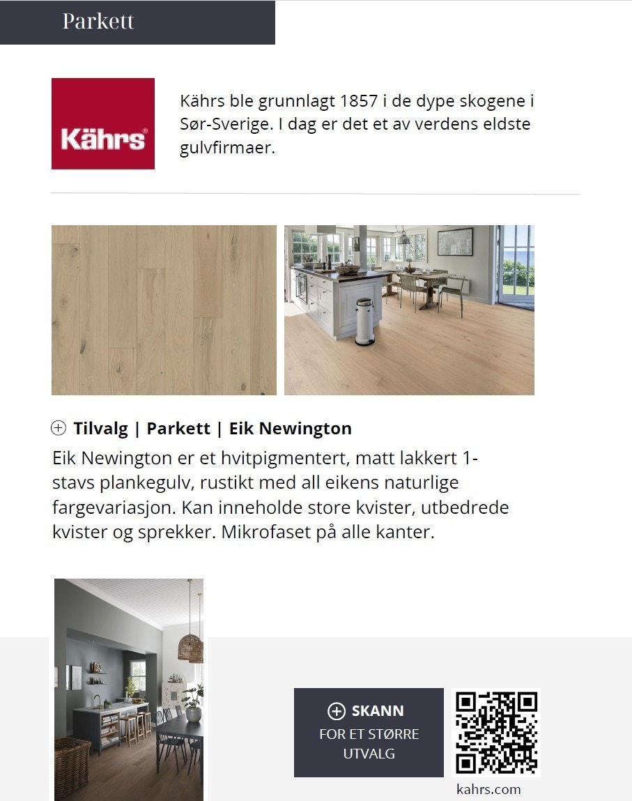 Vi kan levere parkett fra Kährs som alternativ Galleribilde