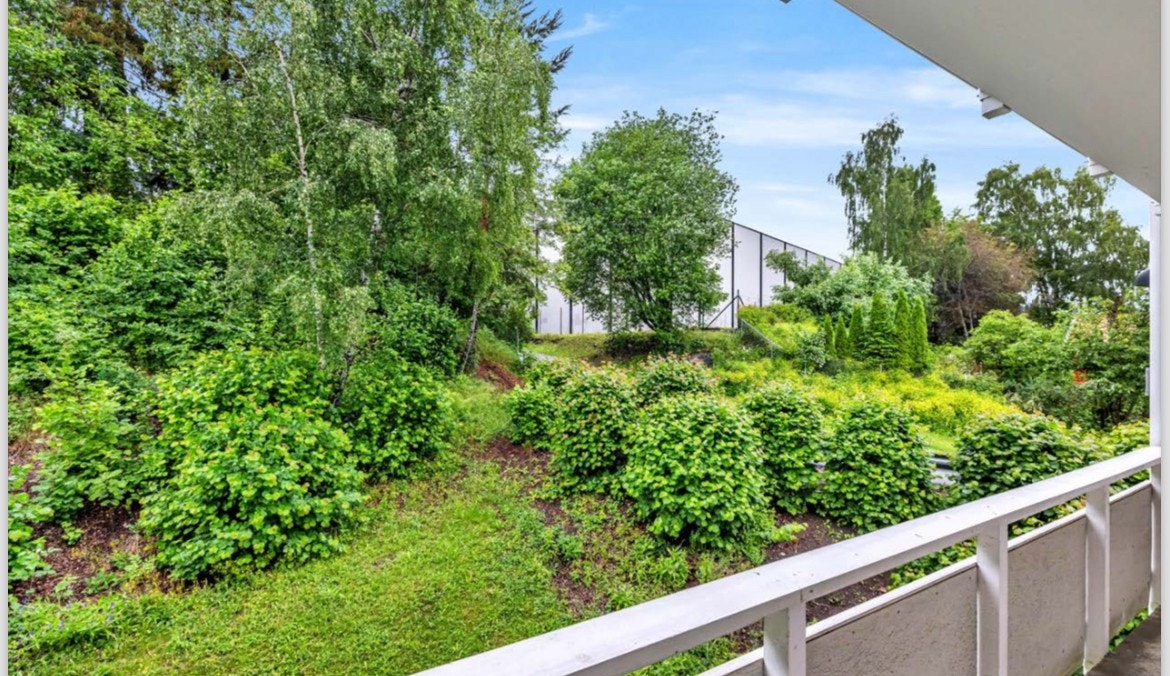 Nydelig og frodig utsikt fra balkong Galleribilde