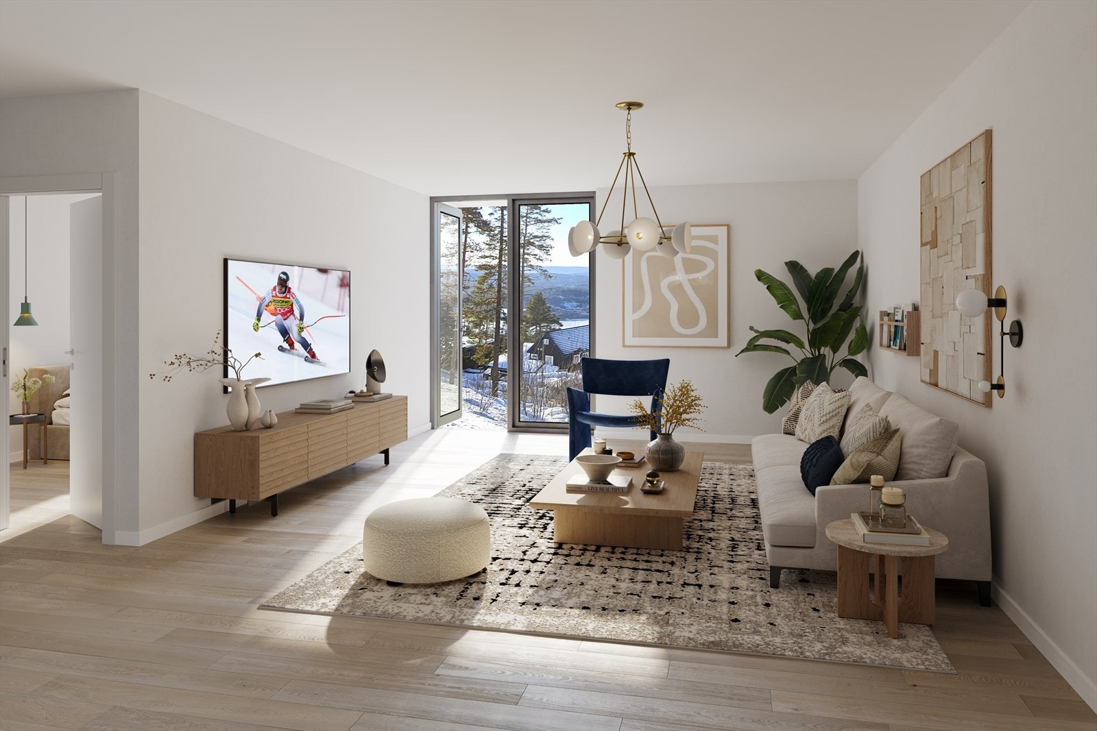 Denne leiligheten strekker seg over to plan og har både kjøkken og stue i begge etasjer. Illustrasjonsfoto. Galleribilde