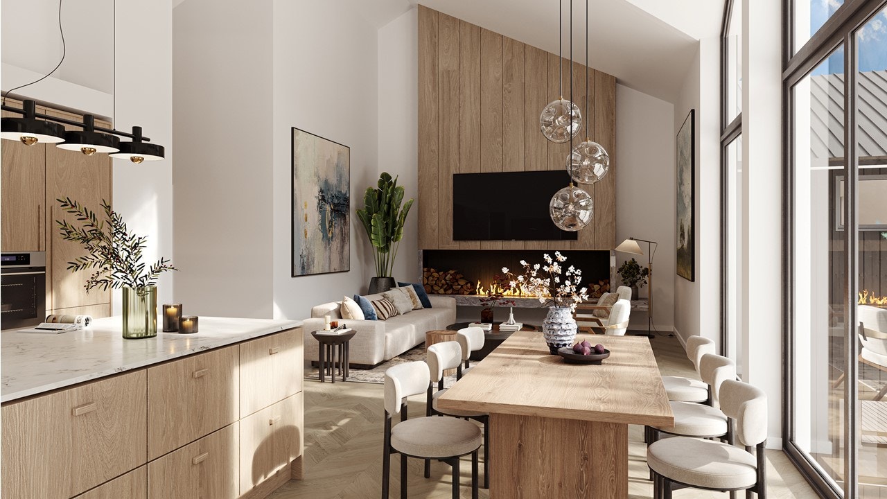 Leiligheten har gjennomtenkte løsninger og flotte materialvalg. Illustrasjonsfoto. Galleribilde