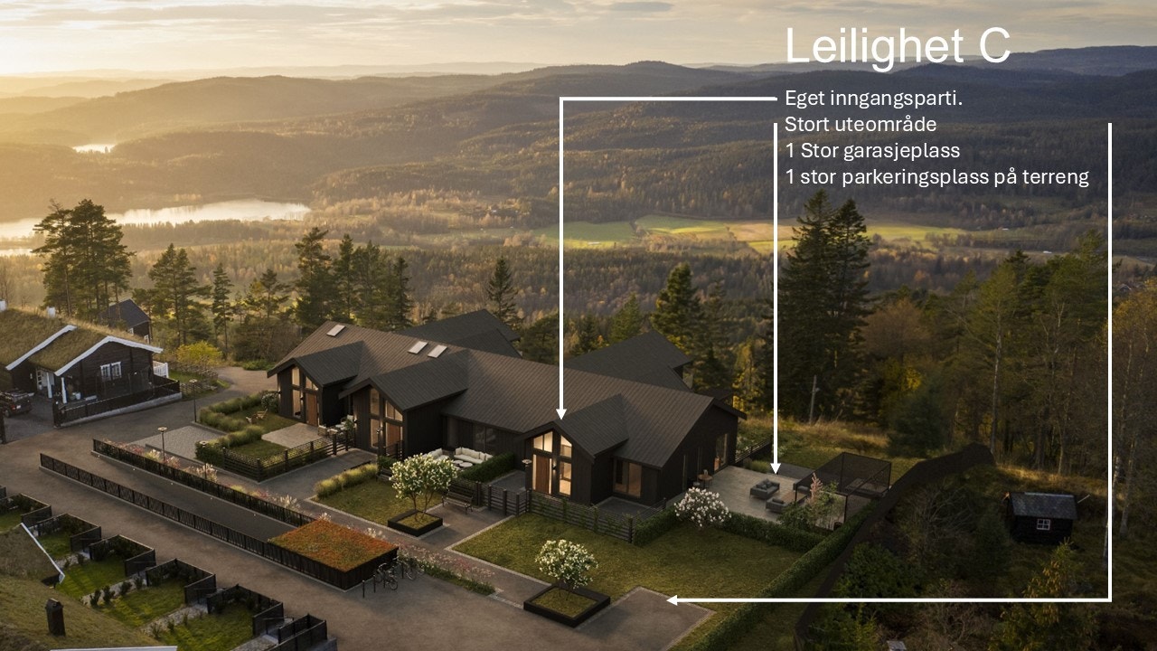 Leiligheten har eget inngangsparti og store uteområder. Illustrasjonsfoto. Galleribilde