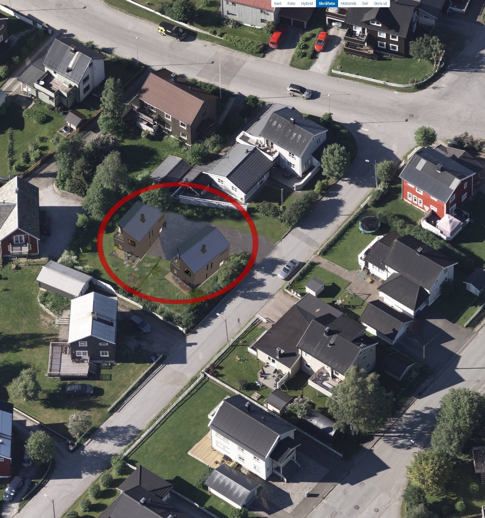 Dronebilde over mobekkgata 9 Galleribilde