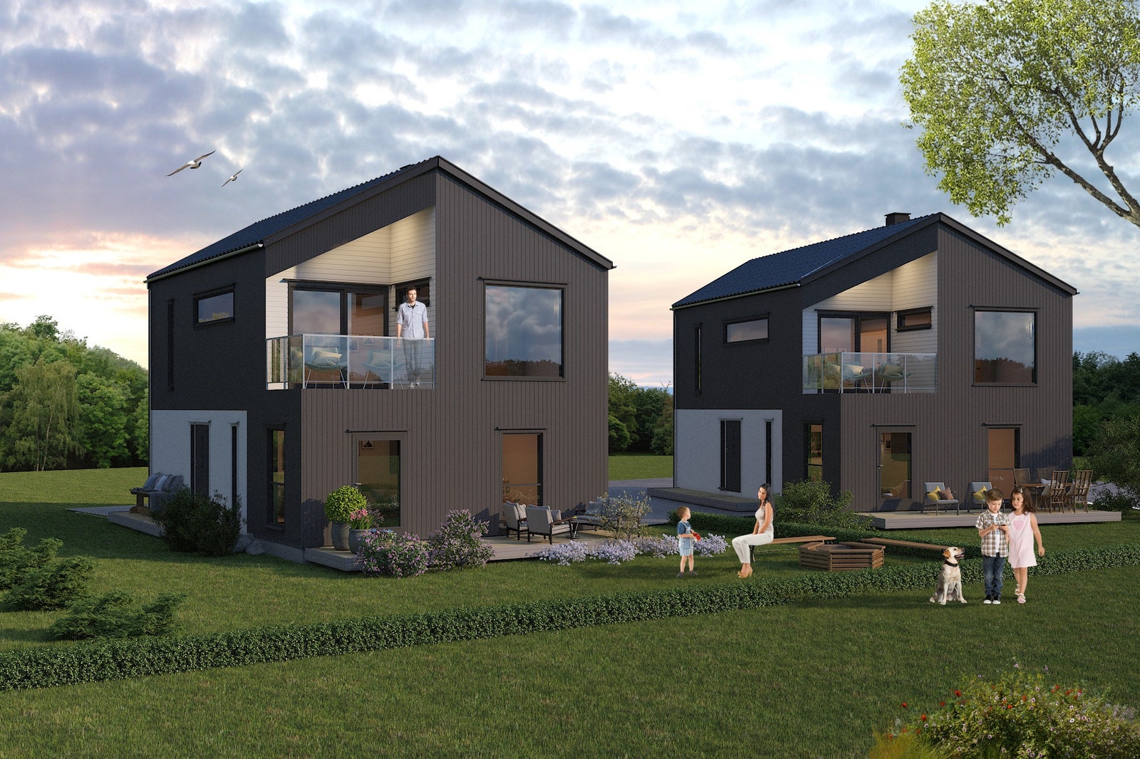 Fasade tegninger sett fra sørvest variant 1 Galleribilde