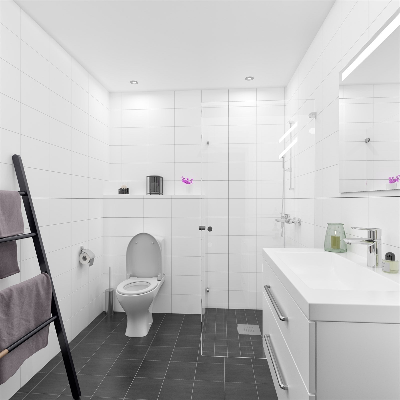 Eksempel standard leveranse bad - Egne tilpasninger og tilvalg er mulig. Galleribilde