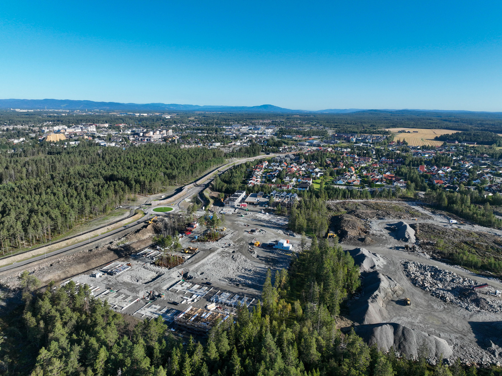 Dronefoto av området