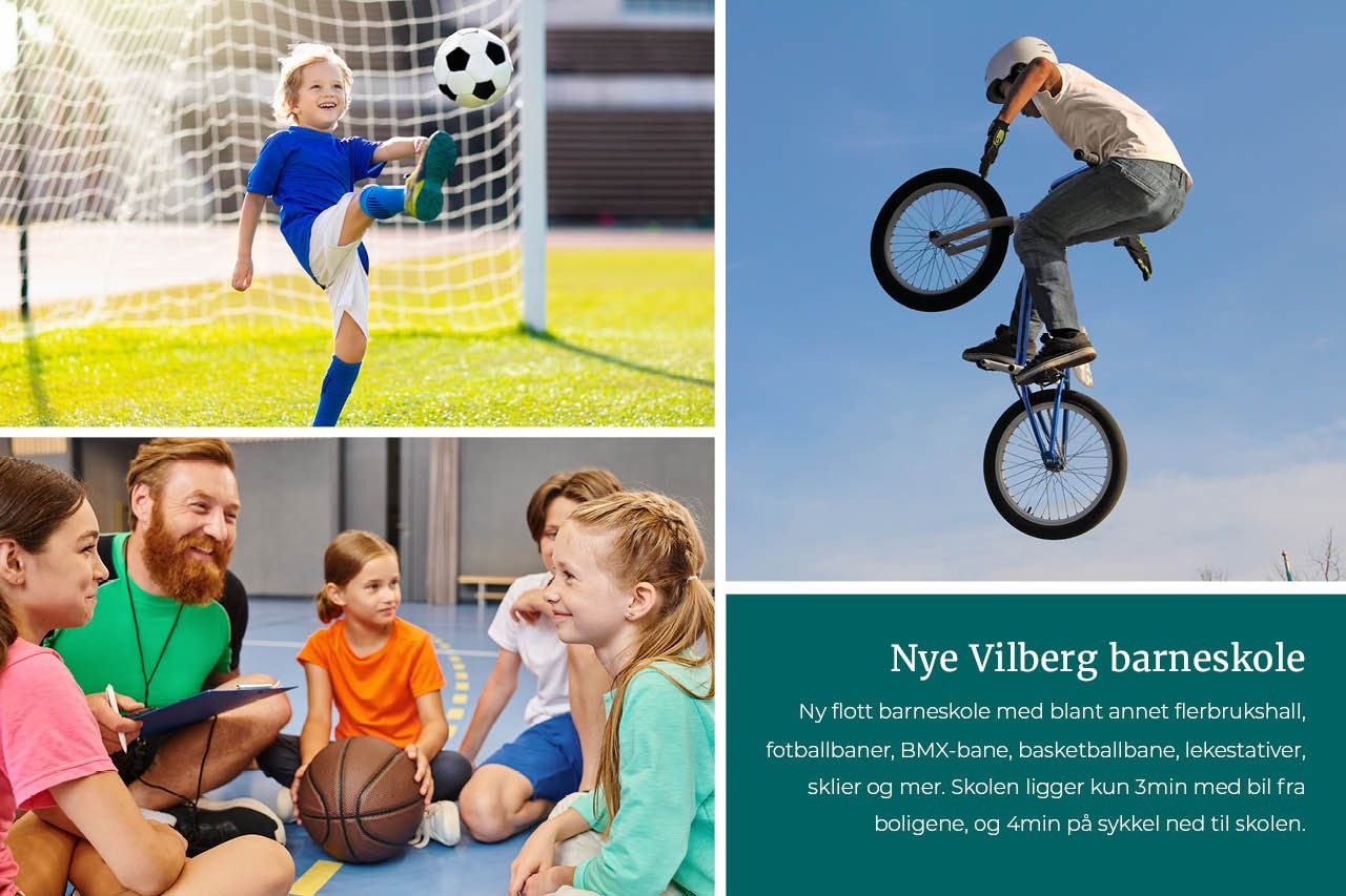 Ny skole står klar til skolestart 2025! Kort vei fra eneboligene og ned til skolen Galleribilde