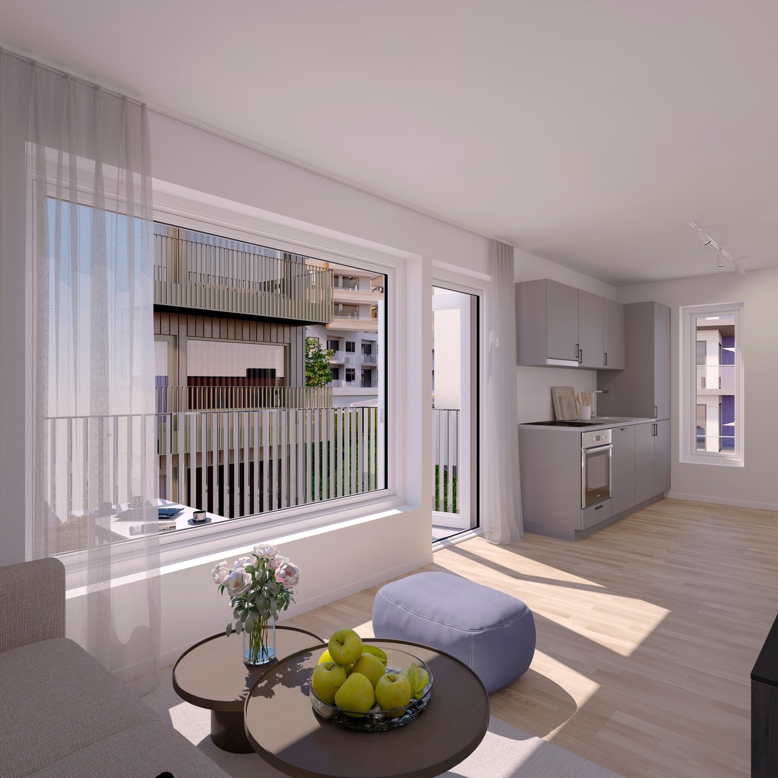 b2-201-30m2-pa?-baksiden-3d-kjøkken-stue2. Illustrasjon, avvik vil forekomme Galleribilde