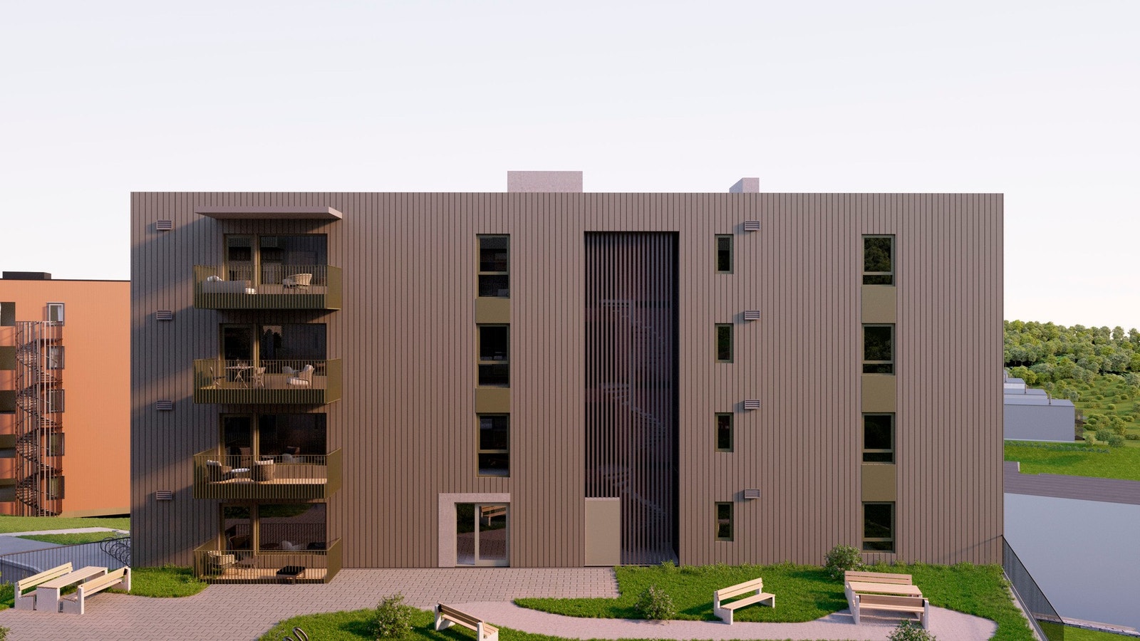 Fasade bygg B2 bakside. Illustrasjon, avvik vil forekomme Galleribilde