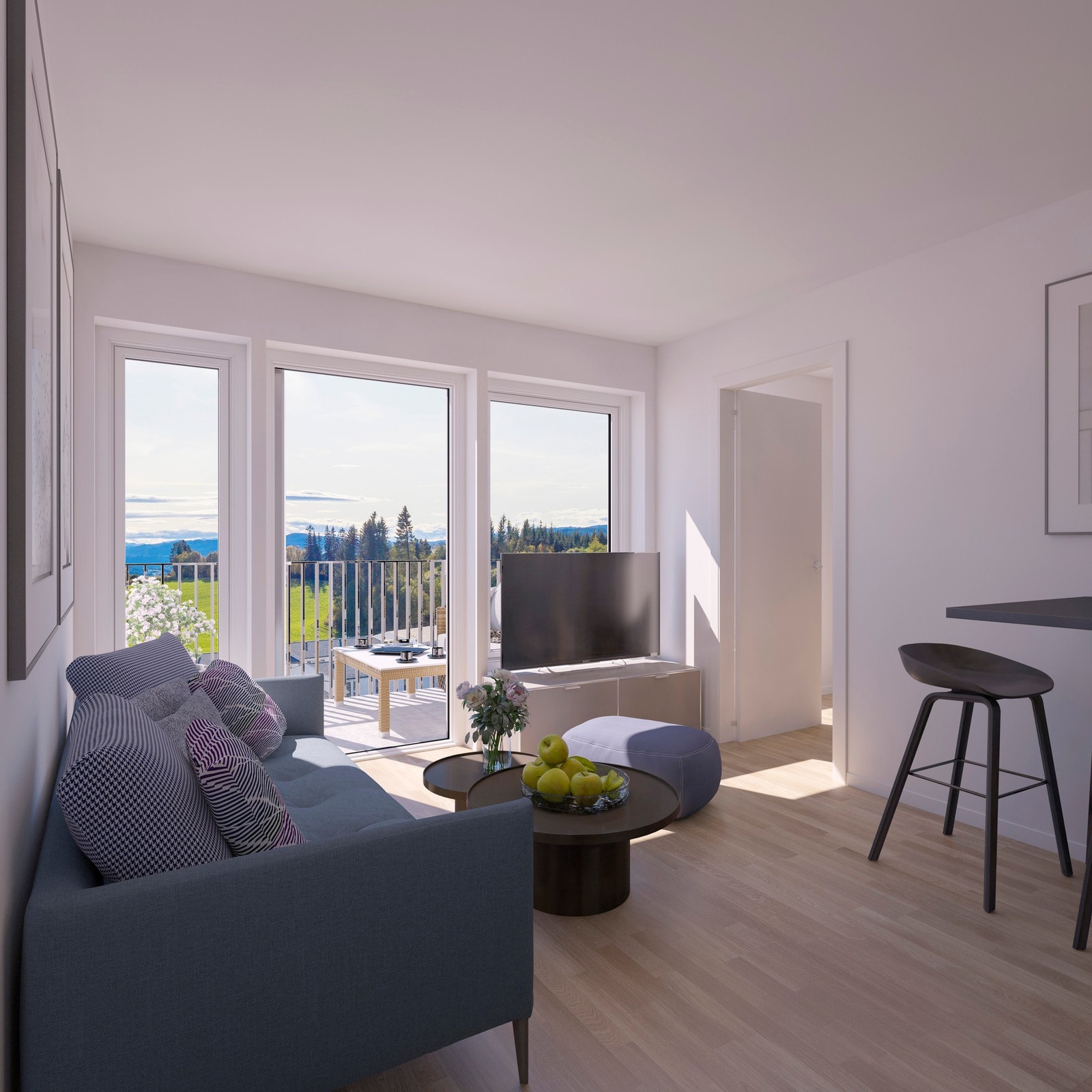 b2-203-30m2-stue. Illustrasjon, avvik vil forekomme Galleribilde