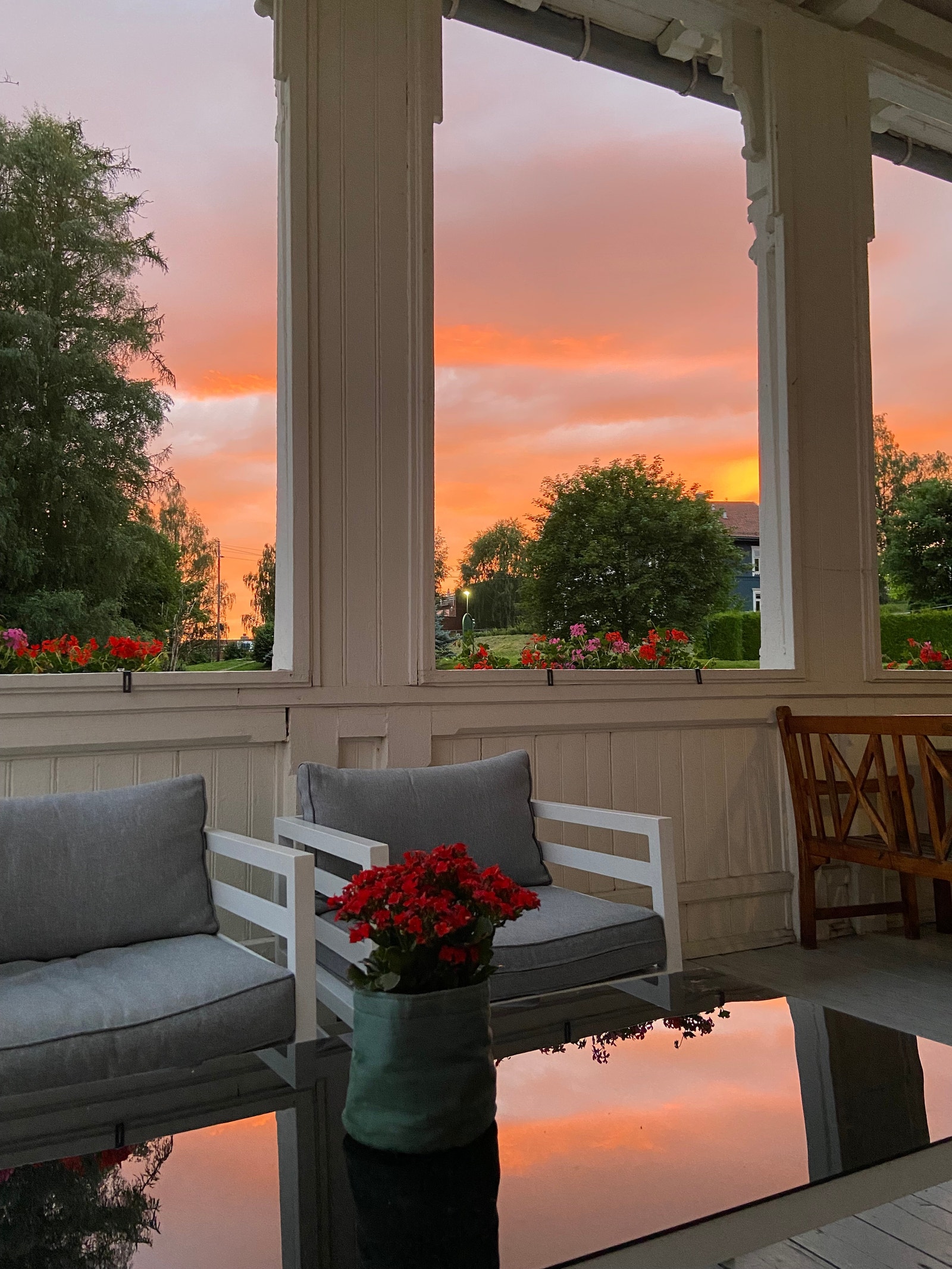 Nydelig solnedgang fra balkongen Galleribilde