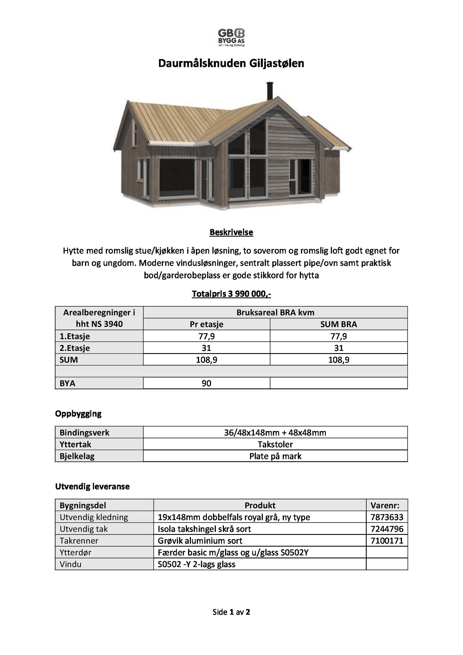 Leveransebeskrivelse - Daurmålsknuden - Side 1 av 2 Galleribilde