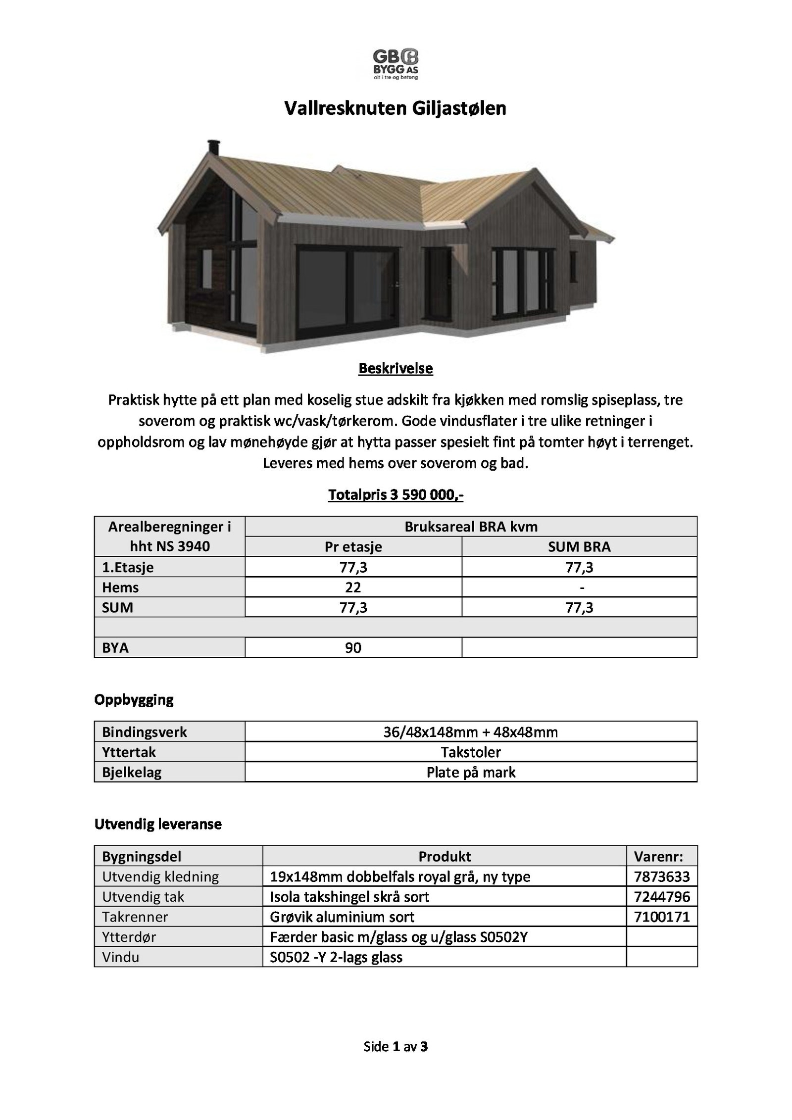Leveransebeskrivelse - Vallresknuten - Side 1 av 2 Galleribilde