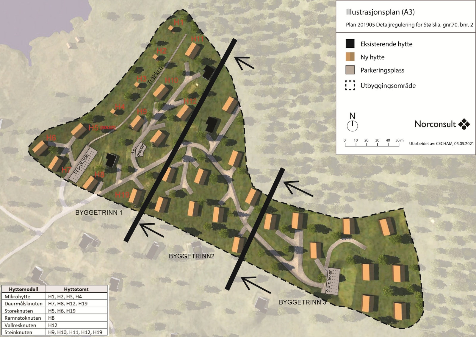 Illustrasjonsplan Stølslia hyttefelt Galleribilde