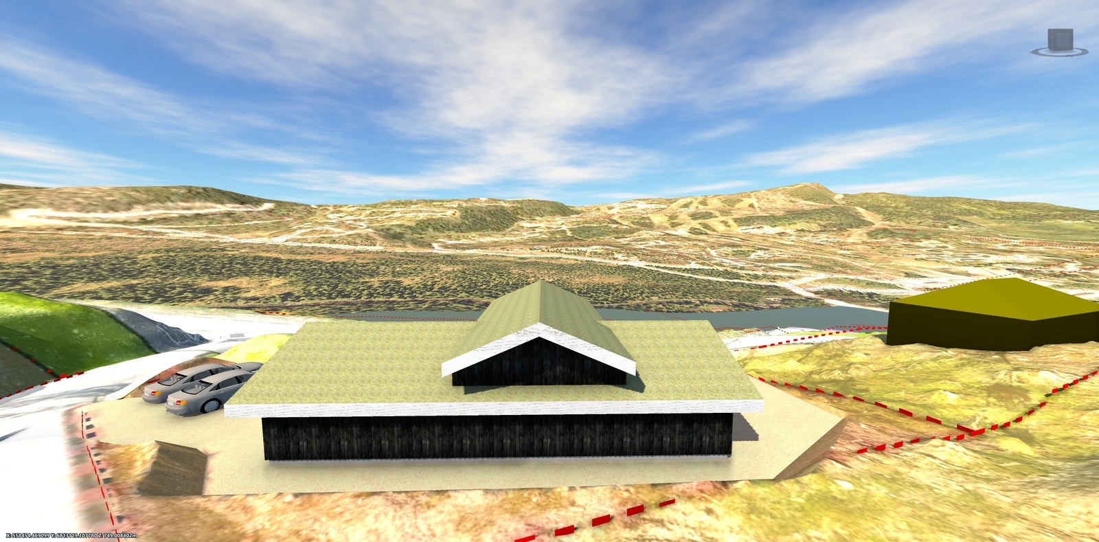 Plassering av hytte hvor en får et inntrykk av den flotte utsikten. Galleribilde