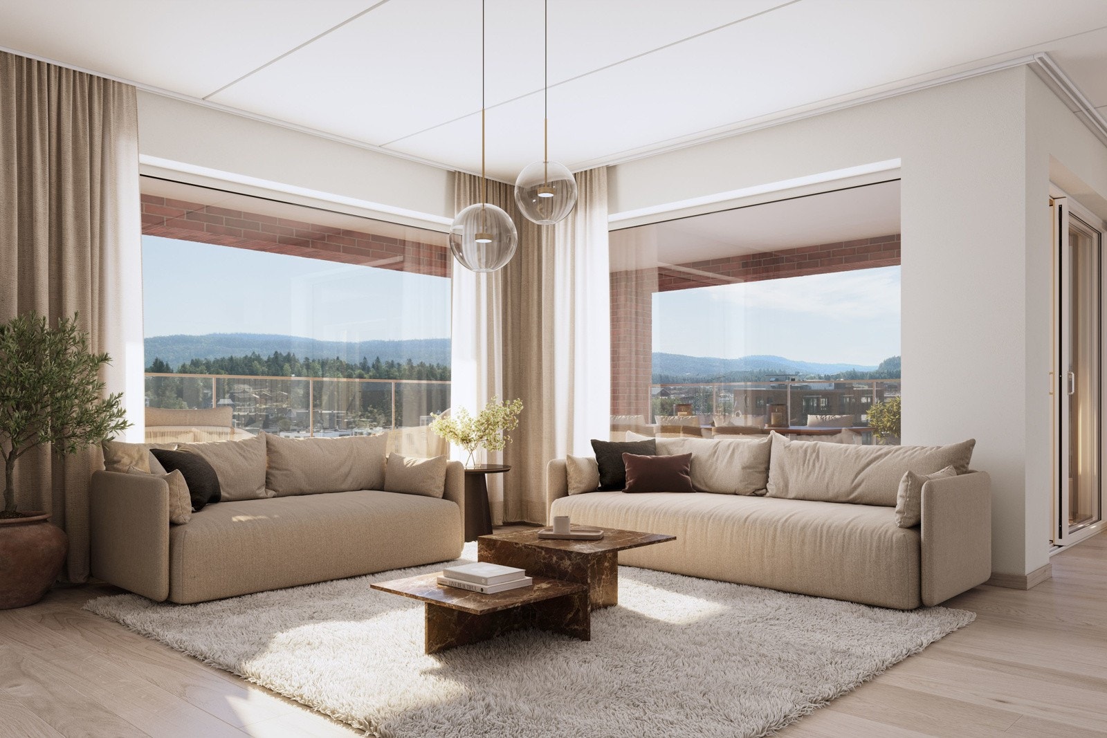 Store vindusflater og fritt utsyn gir godt med naturlig lys. * Alle illustrasjoner er kun ment å være av illustrativ karakter og avvik kan fremkomme. Galleribilde